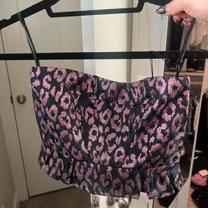 STRAPLESS BROCADE/CORSET TOP